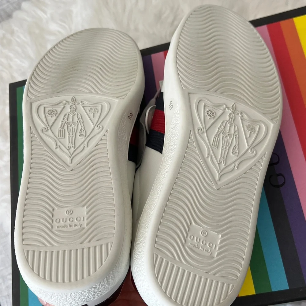 🆕 Auth Gucci Sneakers Ace Gucci 10.5 Removable Patches